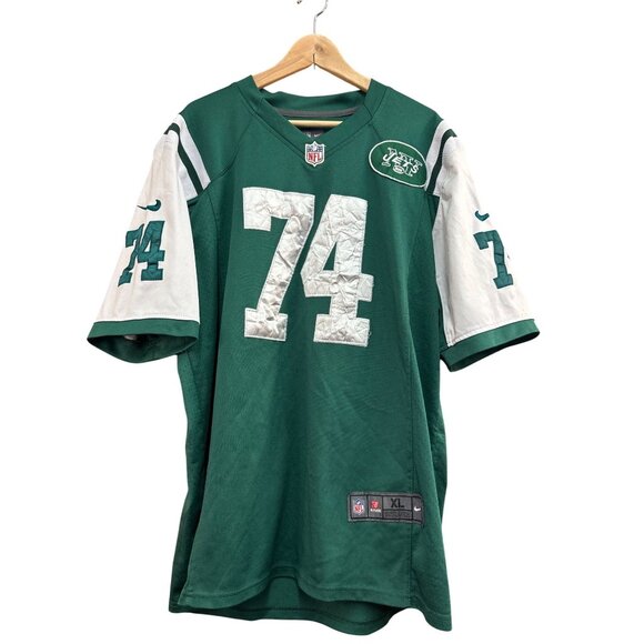 New York Jets Nick Mangold #74 NFL Nike Jersey XL Green & White - Picture 1 of 7